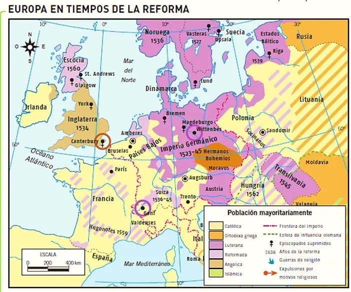 Mapa de la Reforma protestante